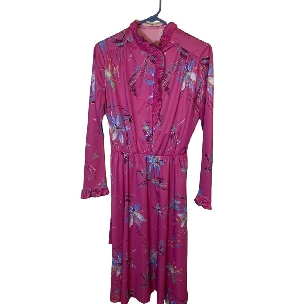 Vintage Dress Beautiful Colors and Style 1960-70’s size 14